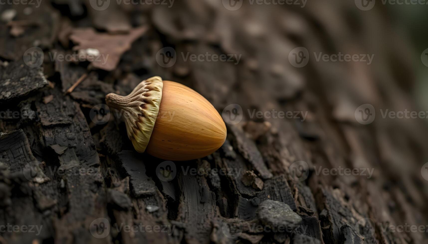 a close up of an acorn on a tree photo