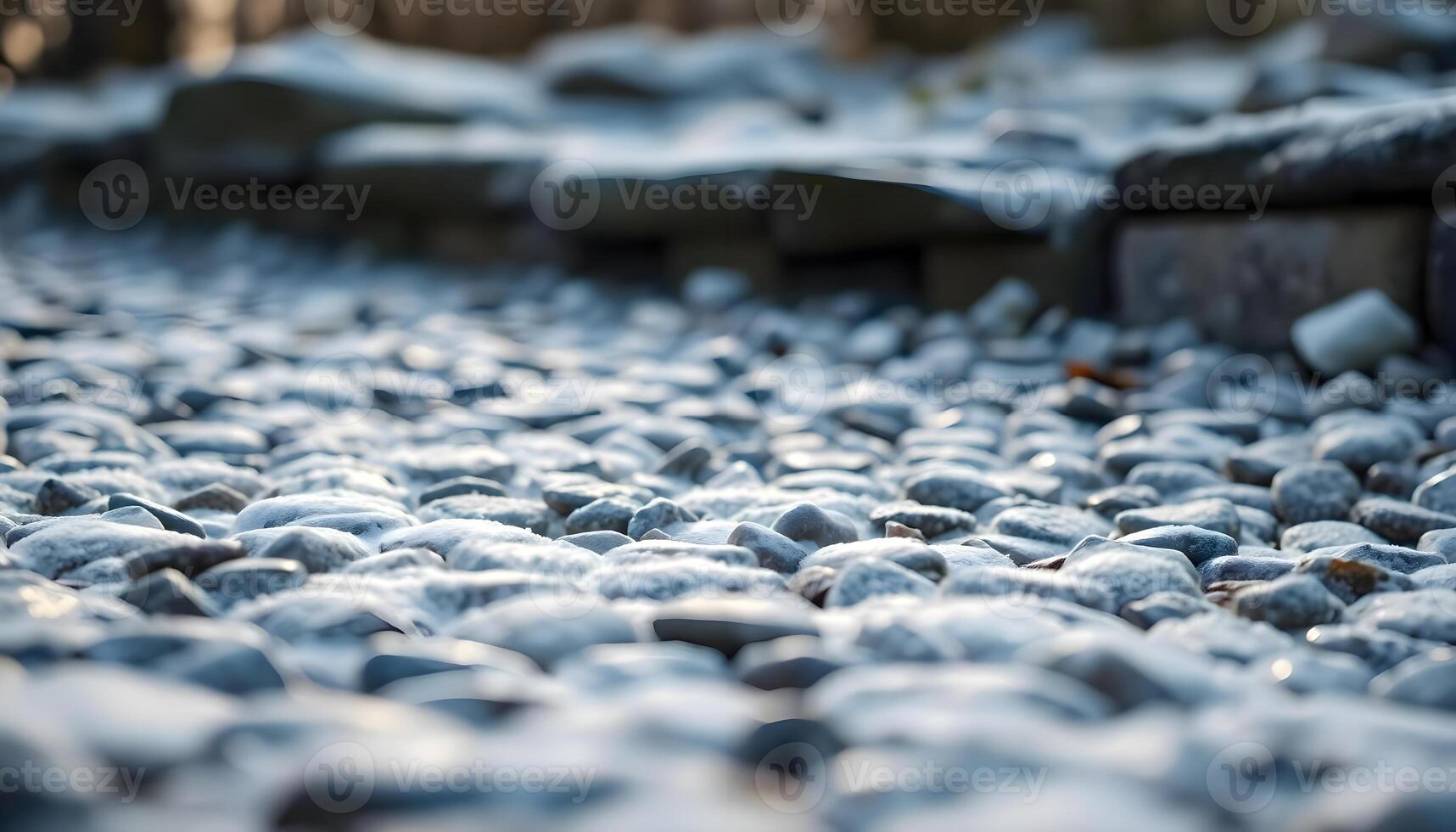 a bunch of rocks that are covered in snow photo