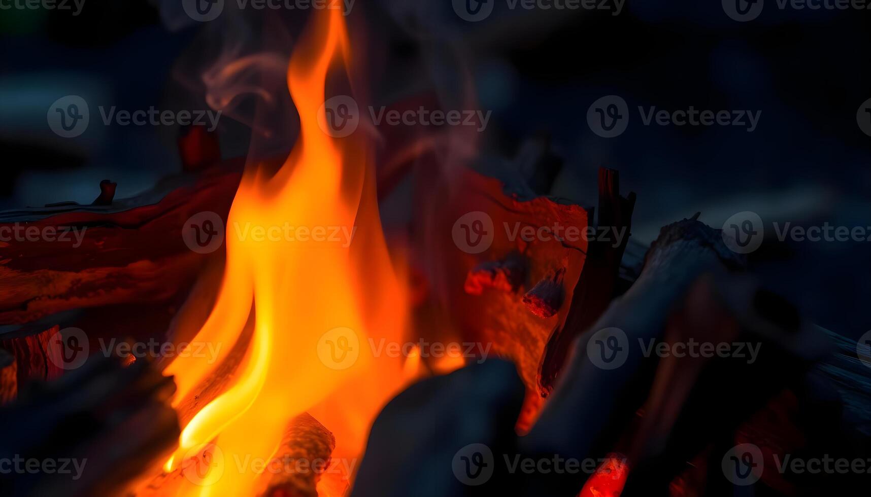 a close up of a fire in a fire pit photo