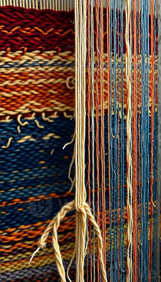 close up view of a weaving machine photo