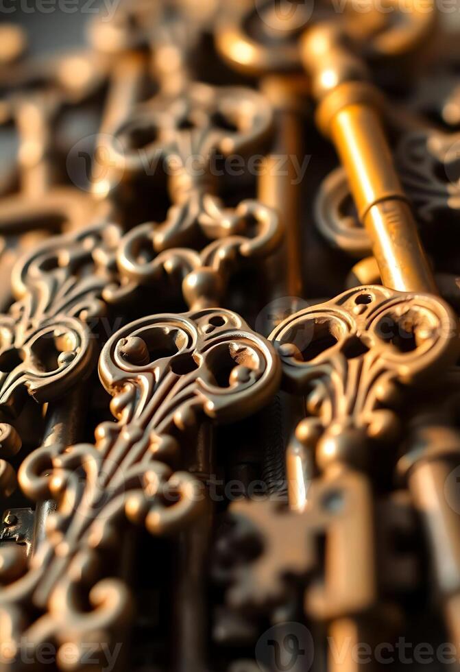bunch of keys that are sitting on a table photo