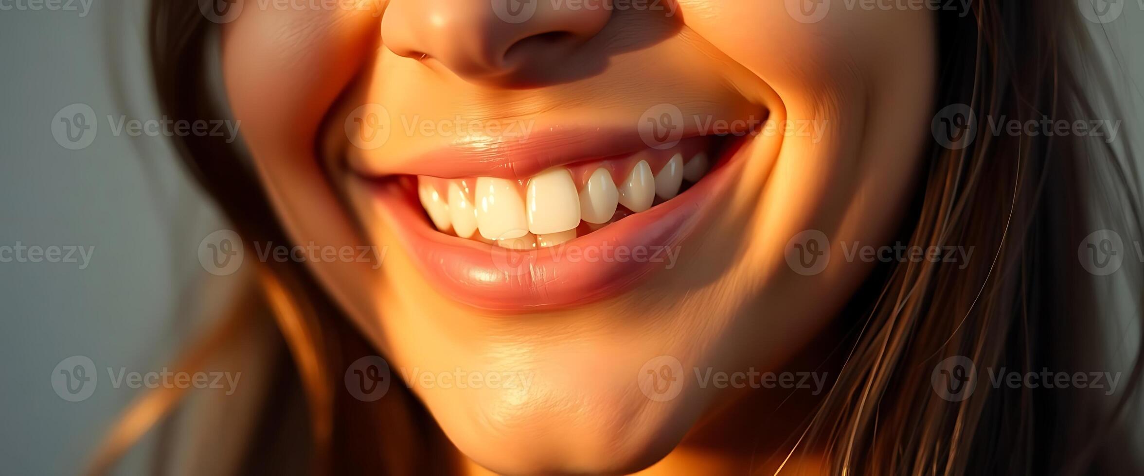 close up of a smiling woman's face photo