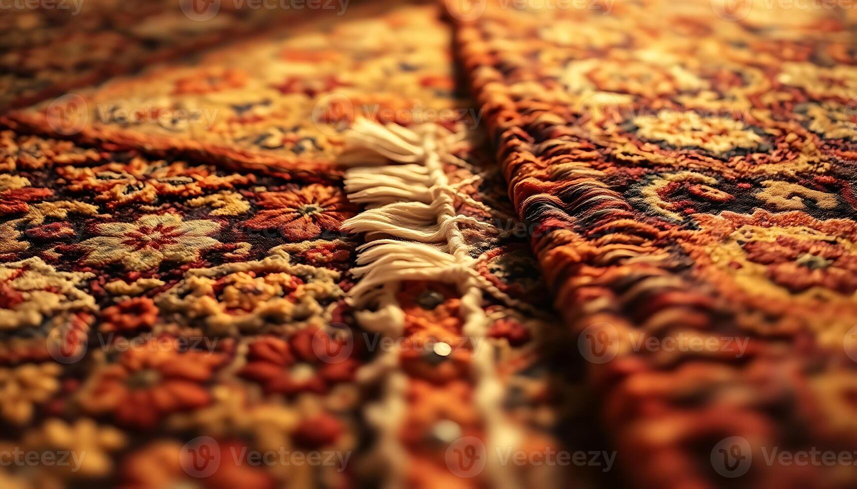 close up view of a colorful carpet photo