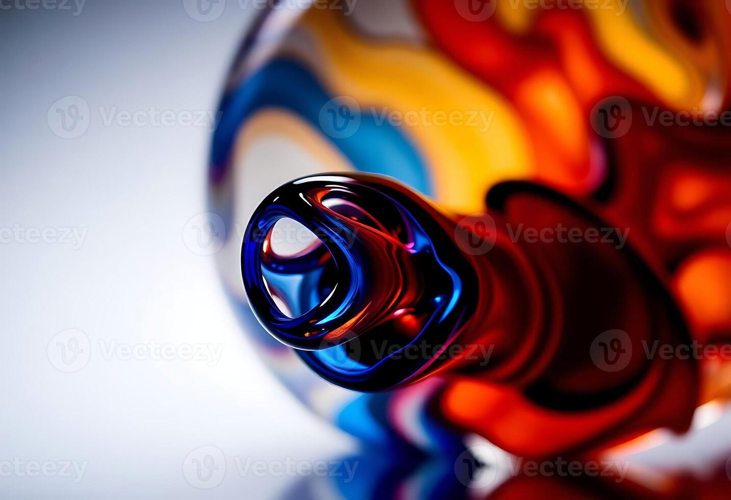 colorful glass object sitting on top of a table photo