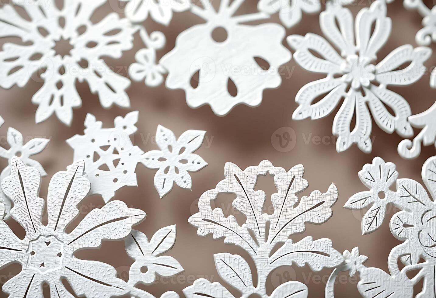 close up of snowflakes on a window photo