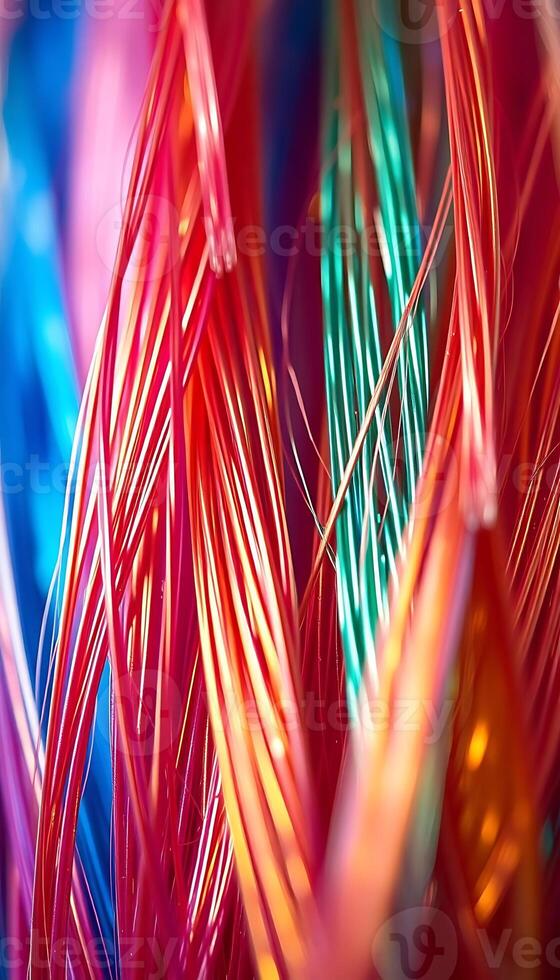 close up of a bunch of colorful wires photo