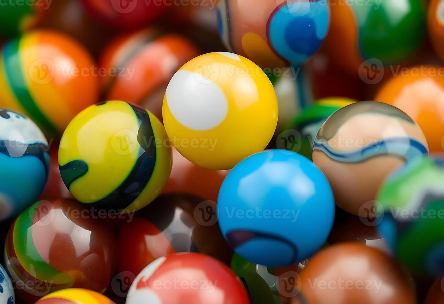 close up of a bunch of colorful balls photo