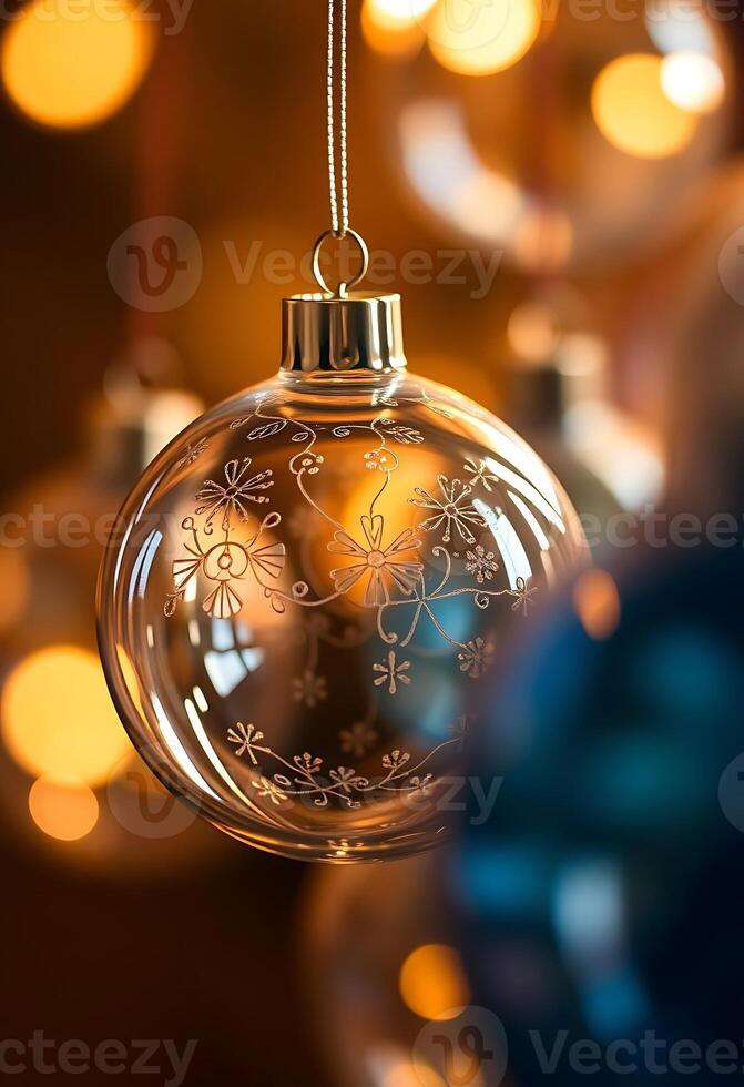 glass ornament hanging from a string photo