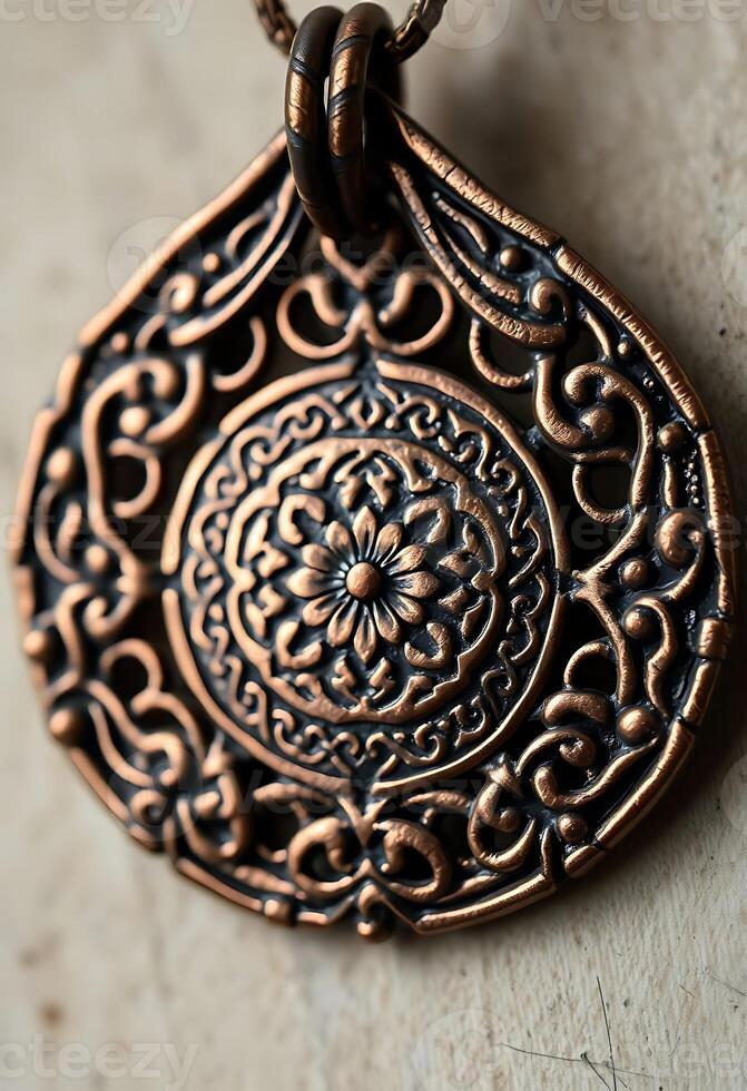 close up of a metal object on a table photo