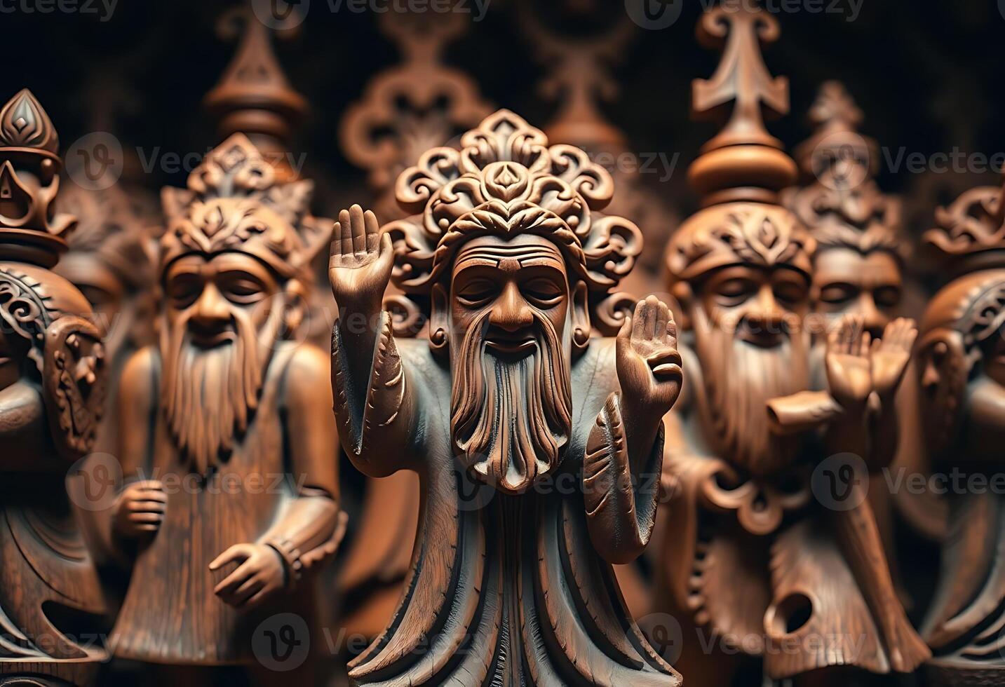 close up of a statue of a group of people photo