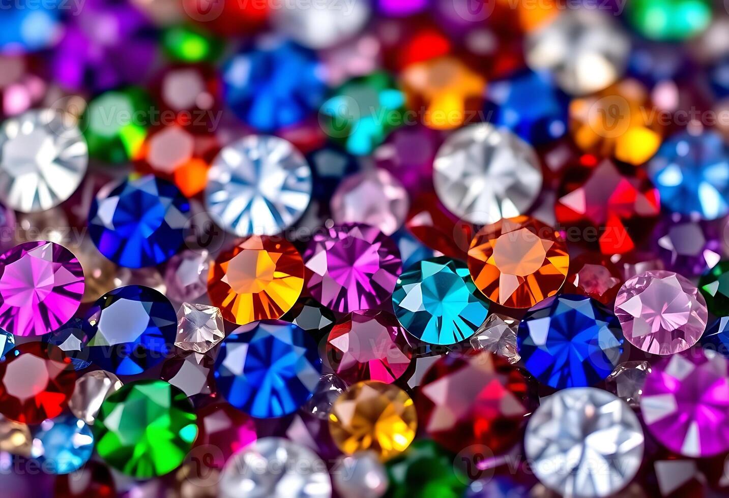 different colored stones on a table photo