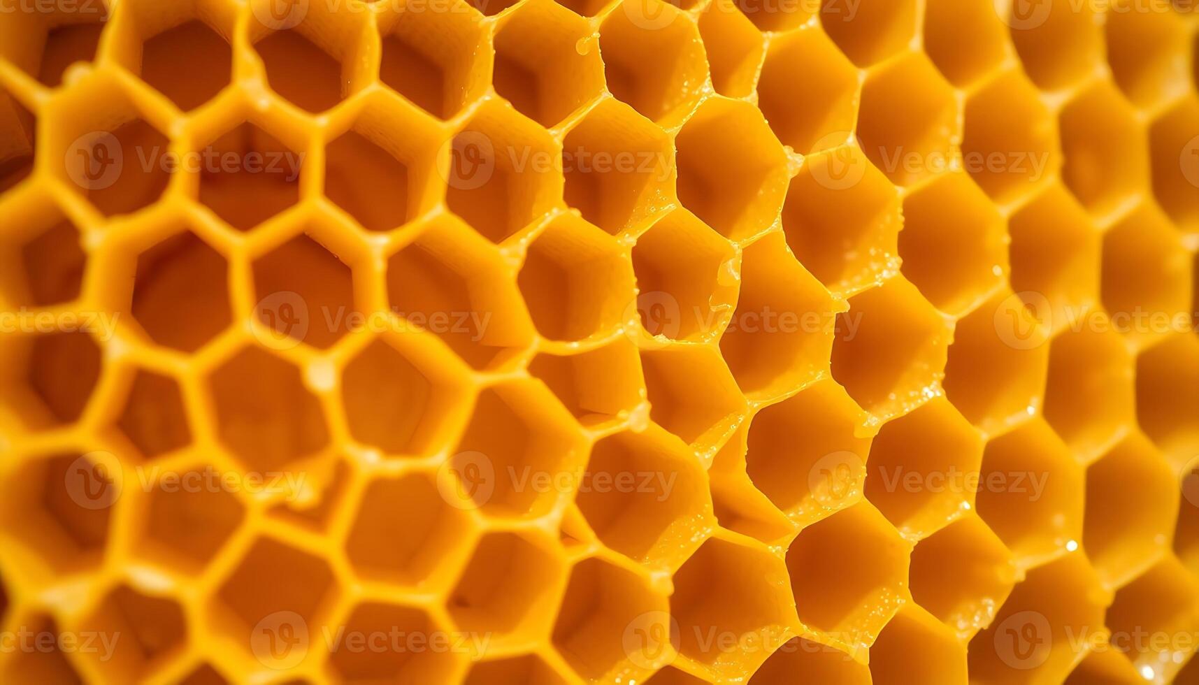 close up view of a yellow honeycomb photo
