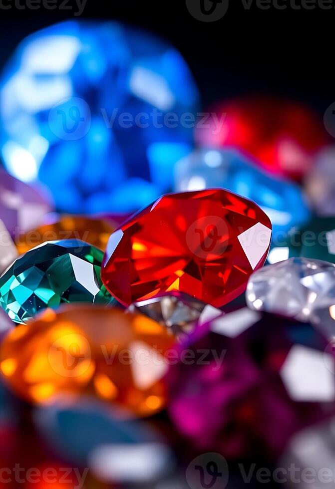 colored stones on a table photo
