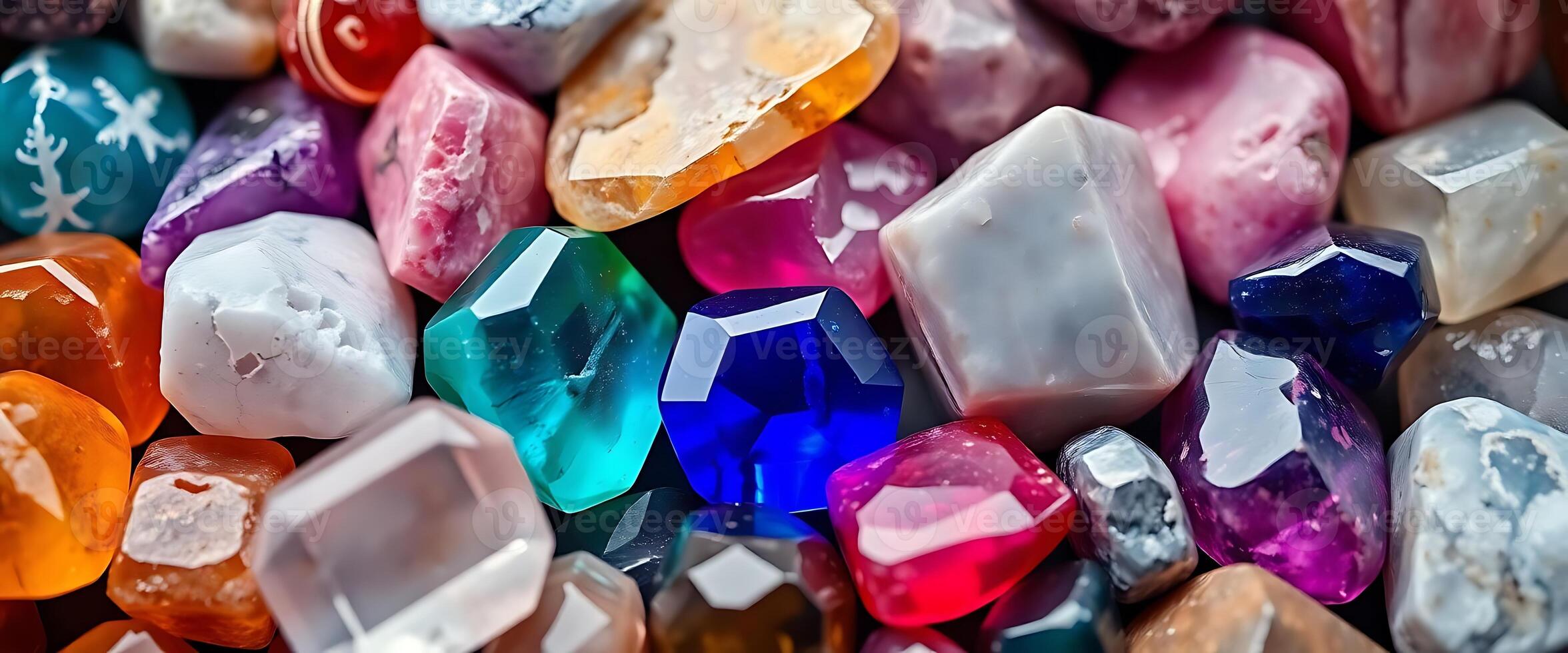 close up of many different colored rocks photo