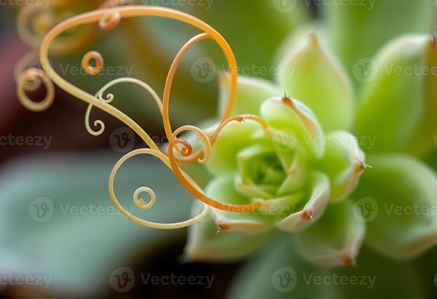 close up of a flower with a green plant in the background photo