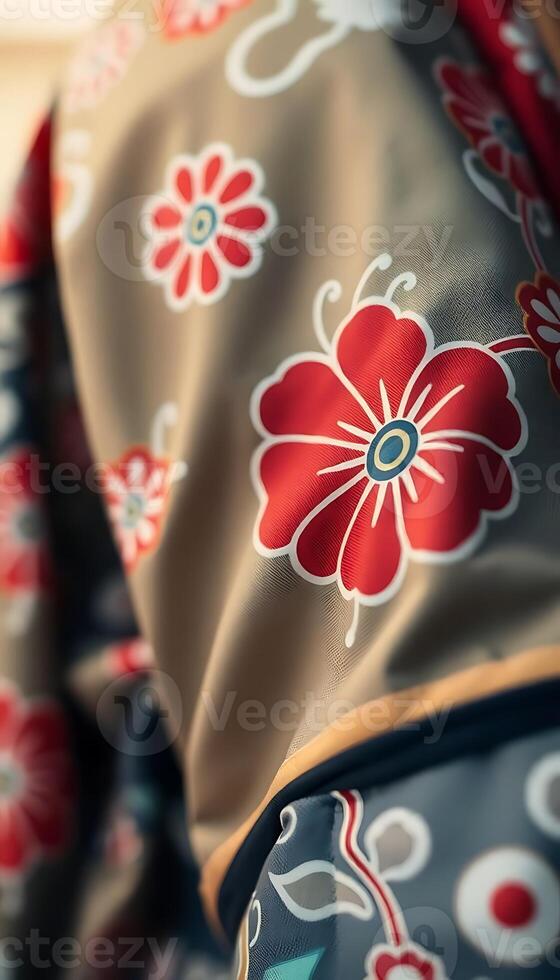 close up of a cloth with flowers on it photo