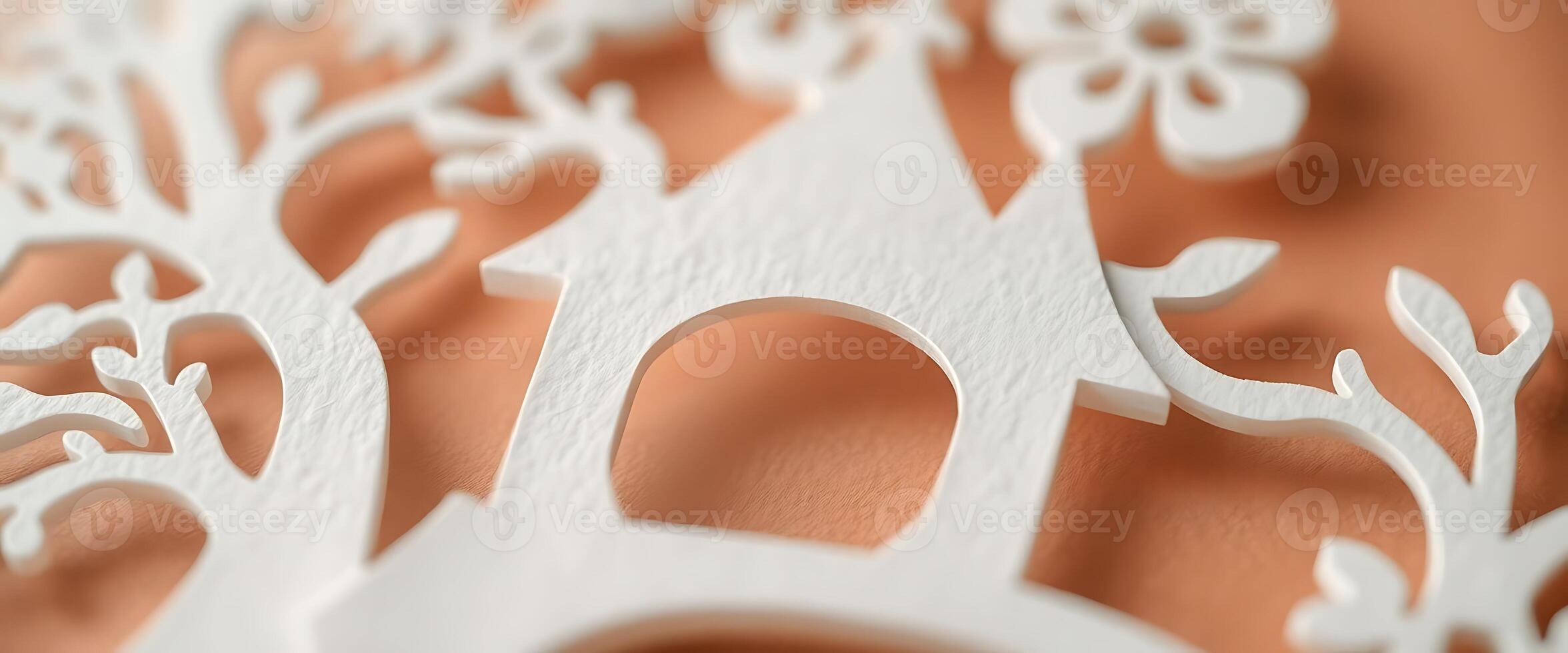 close up of a paper cut out of a tree photo