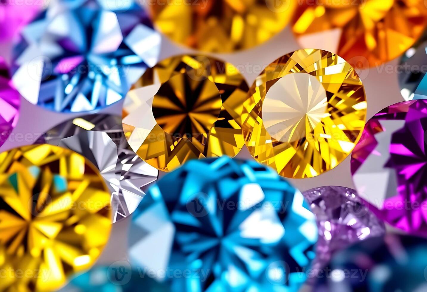 bunch of different colored diamonds on a white surface photo