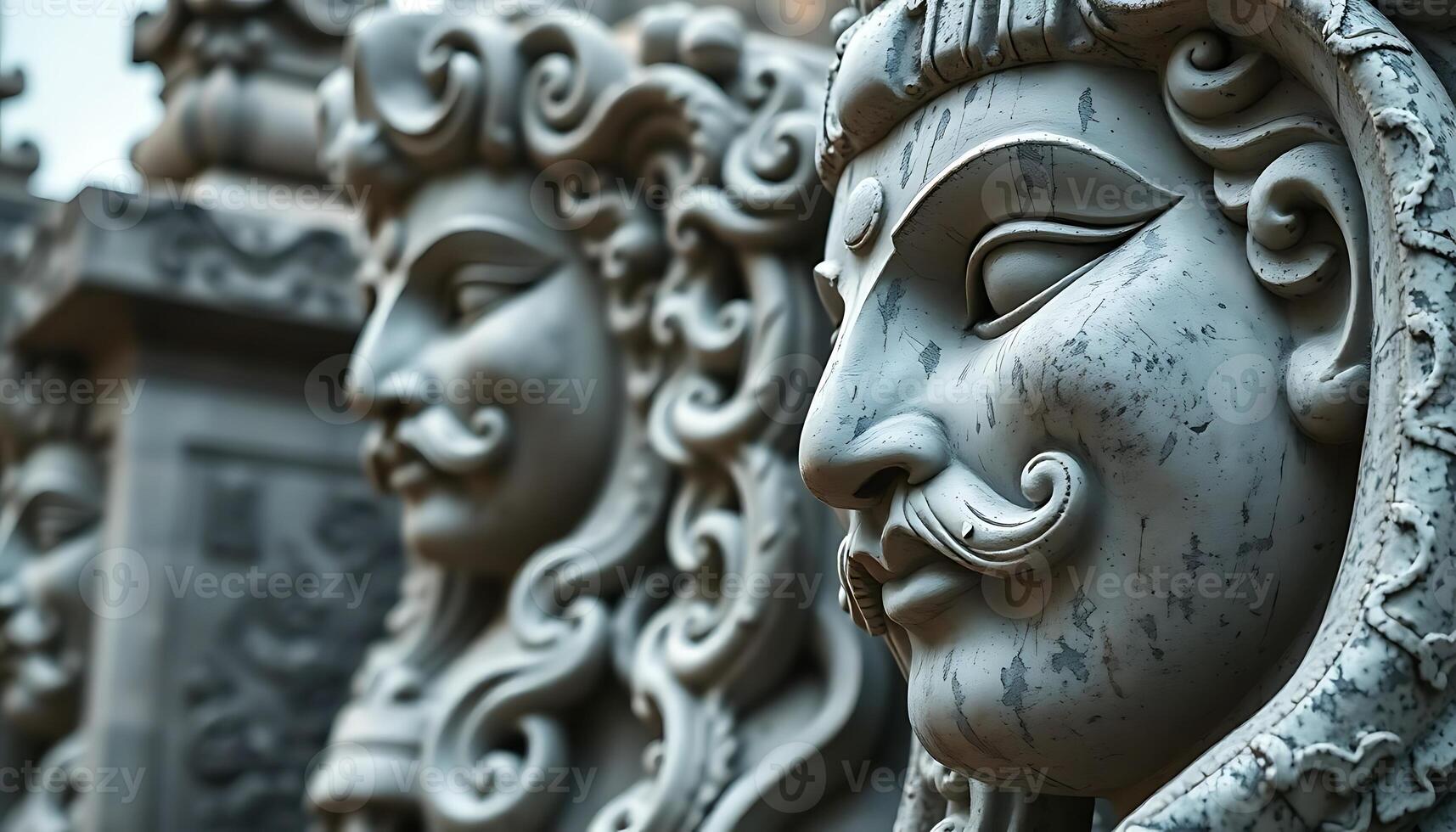 close up of a statue of a man's face photo