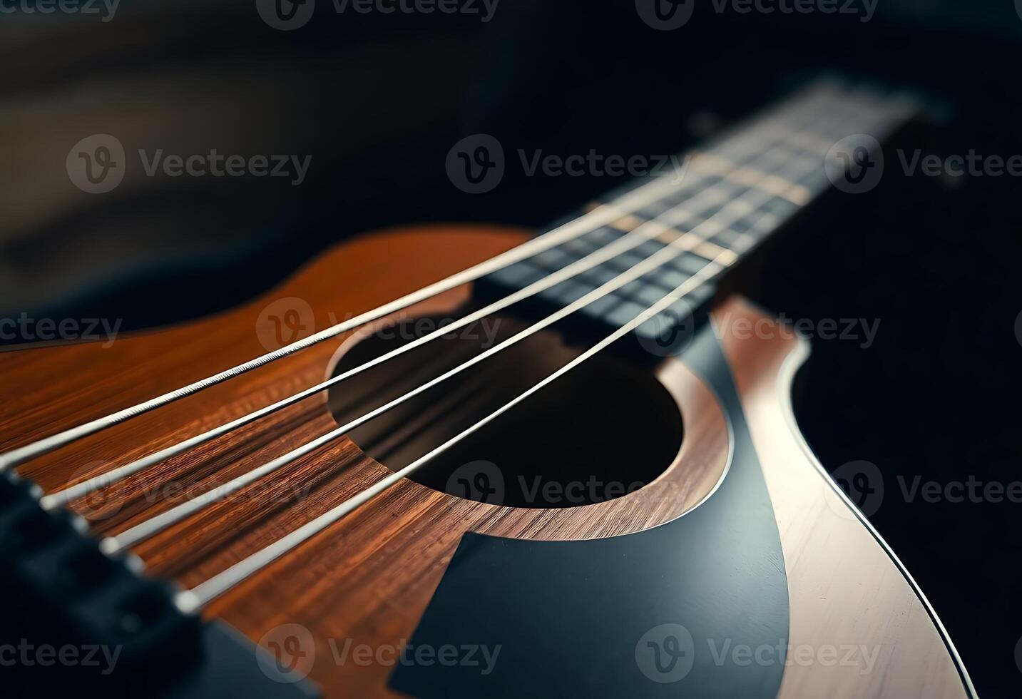close up of a guitar strings and strings photo