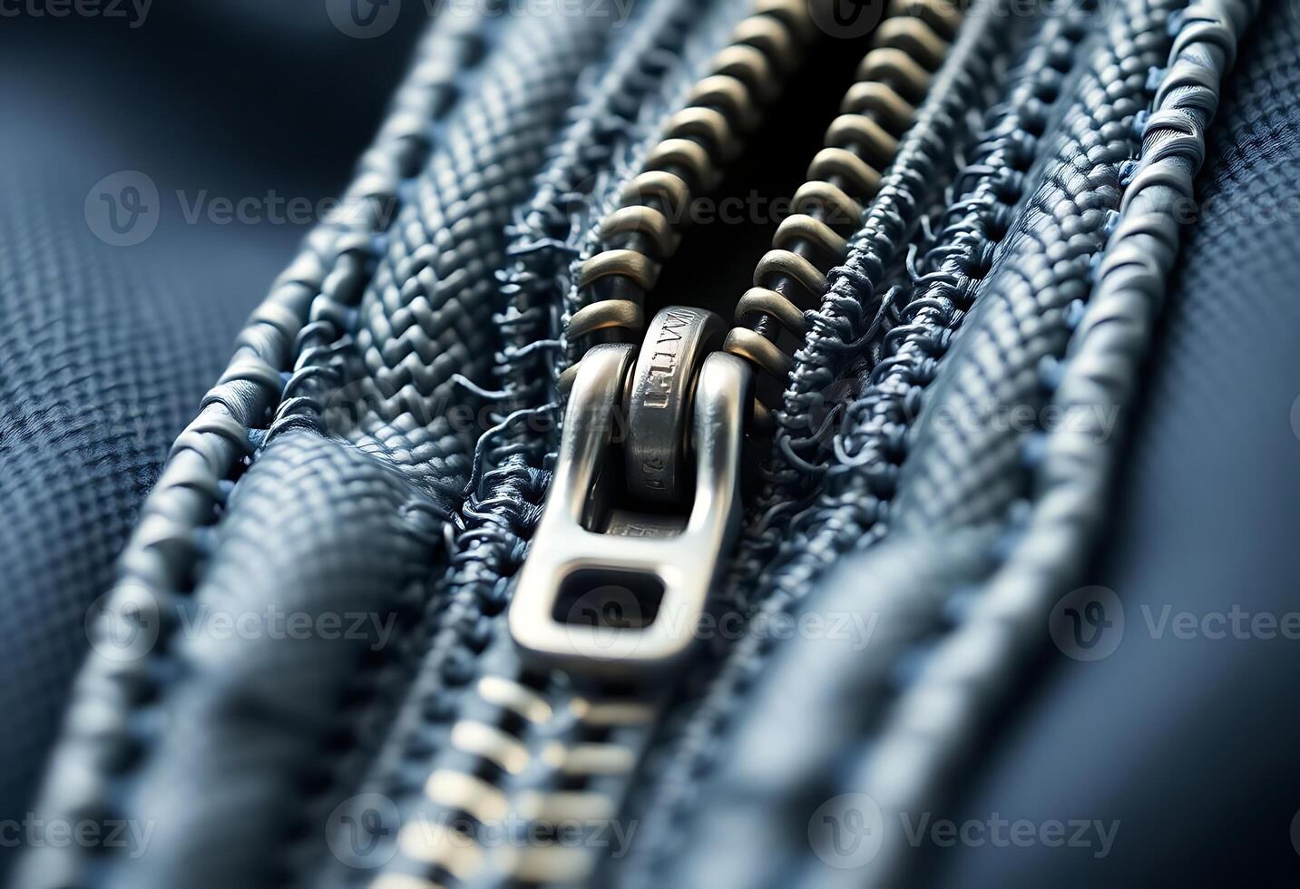 close up of a zipper on a jacket photo