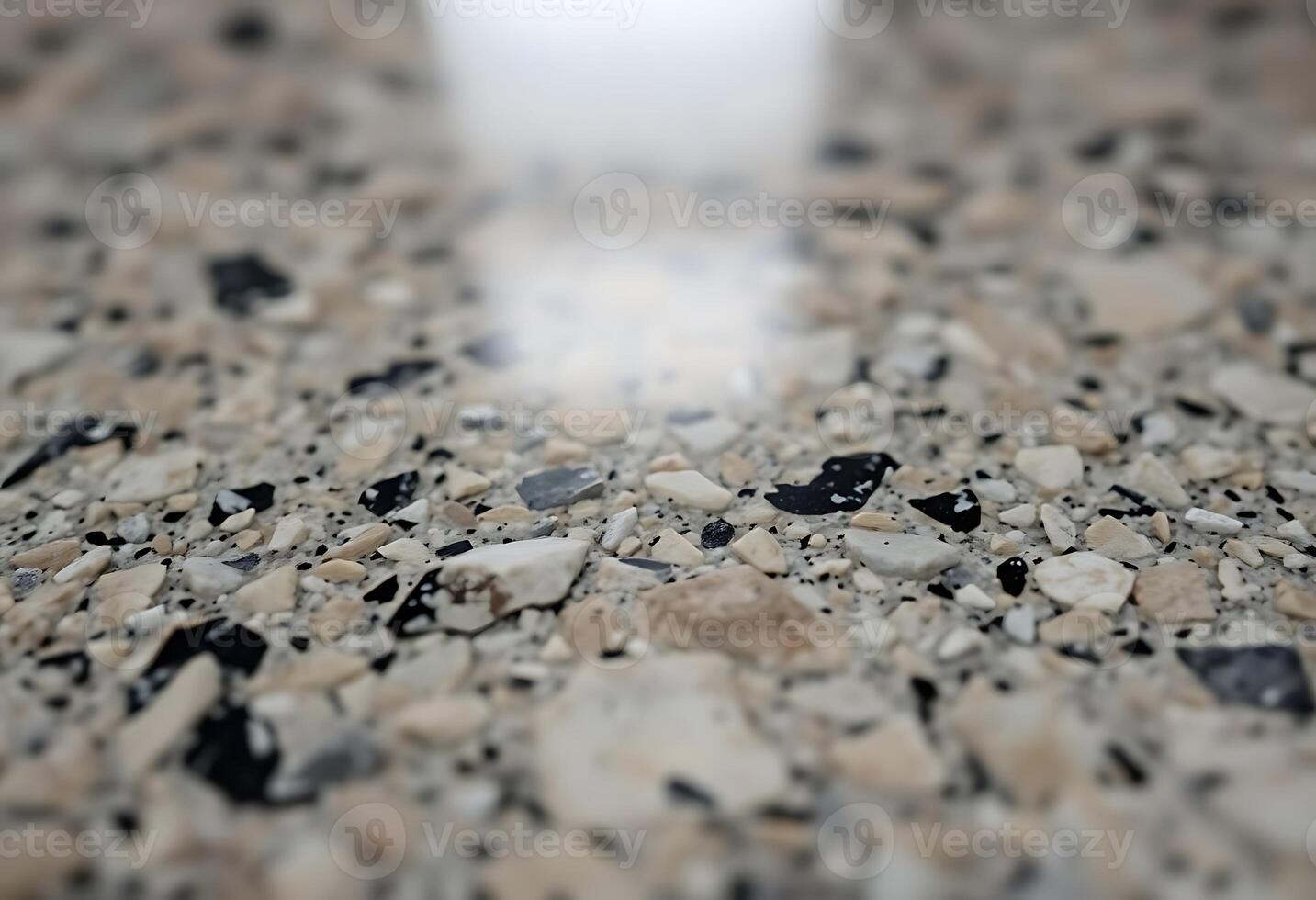 close up of a counter top with rocks and gravel photo