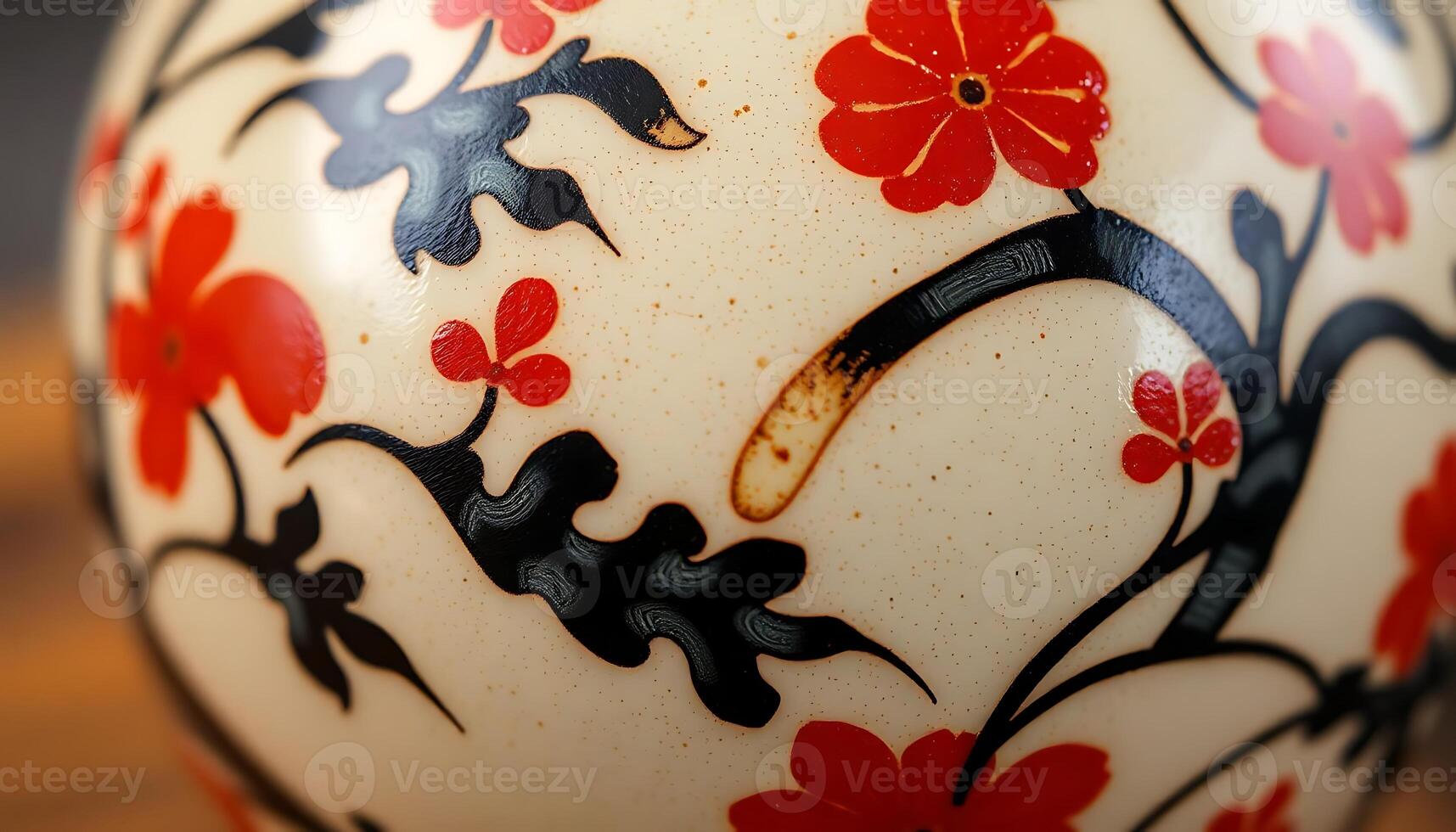 close up of a vase on a table photo