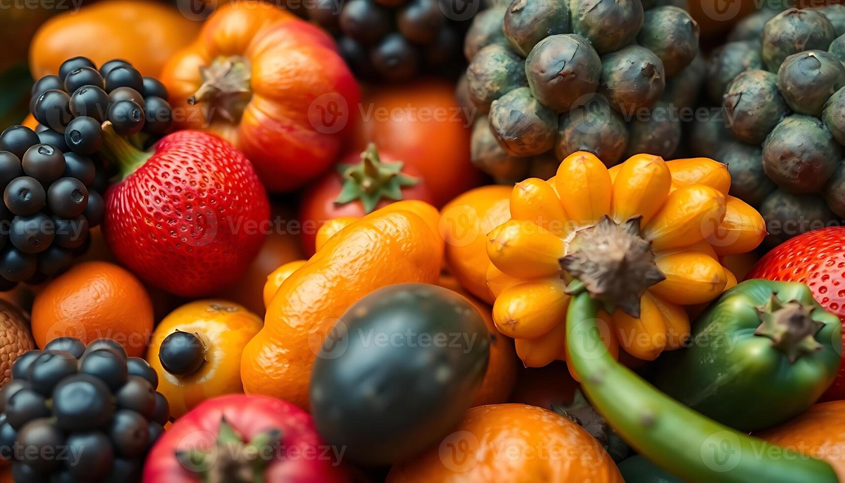 close up of a bunch of fruits and vegetables photo