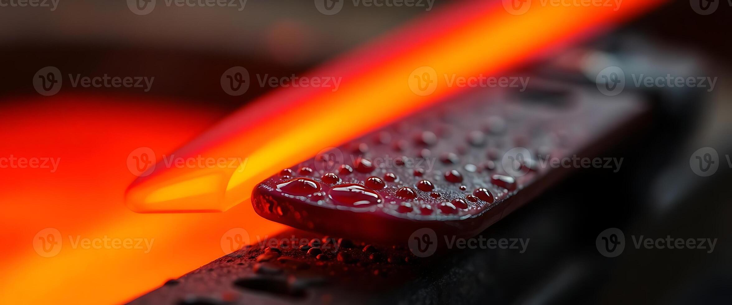 close up of a hot piece of metal photo