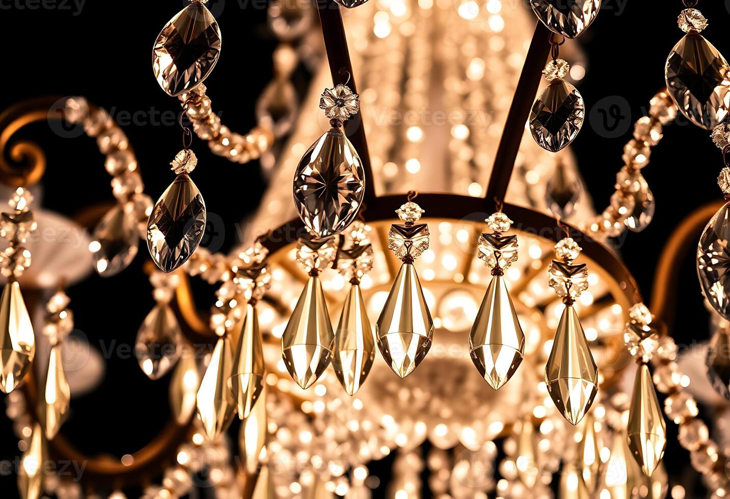 chandelier with a bunch of crystal drops hanging from it photo
