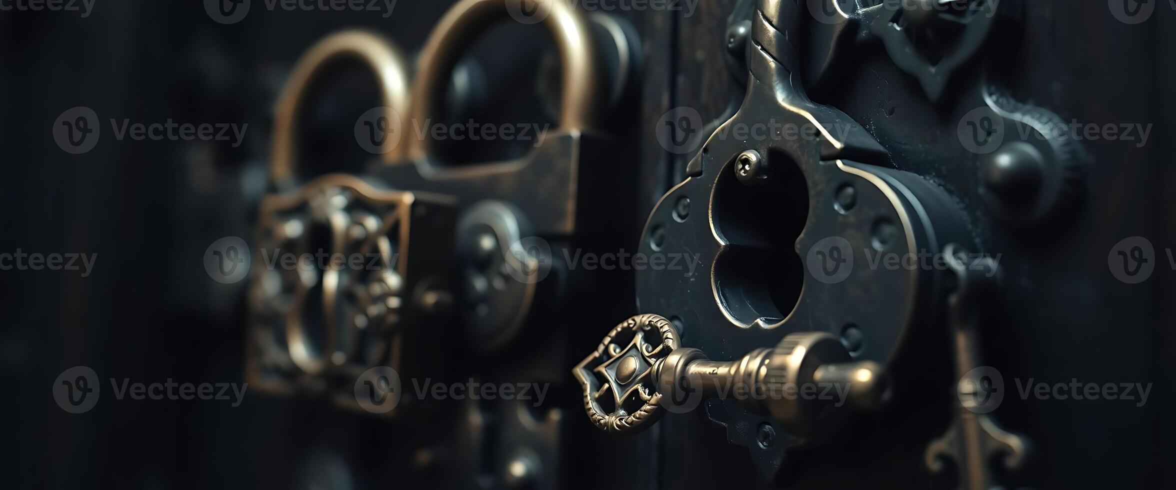 close up of a bunch of keys on a door photo