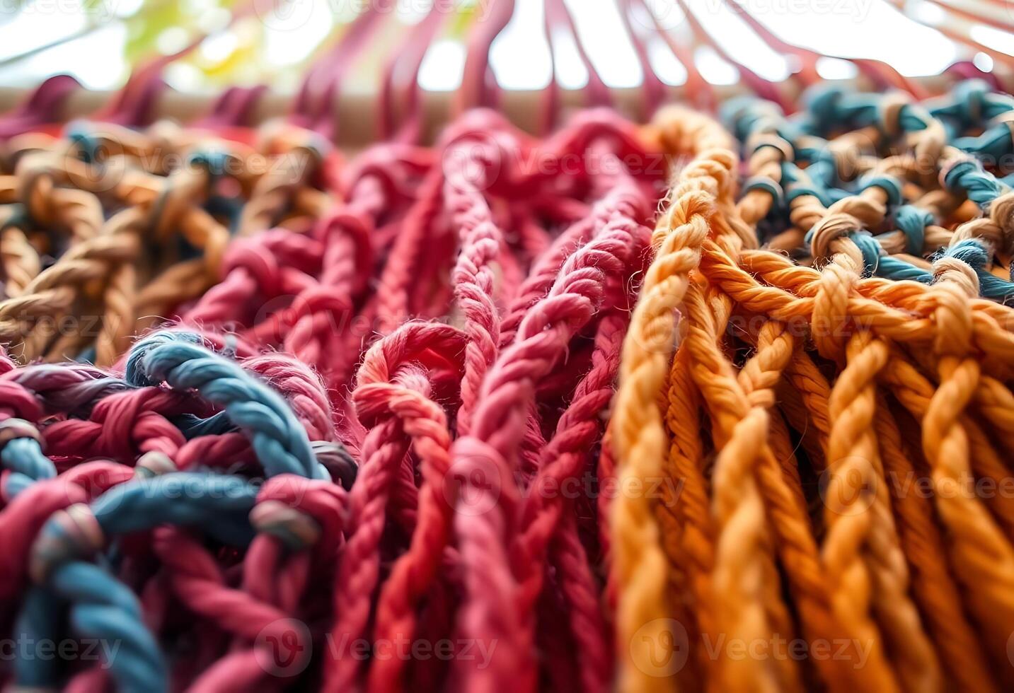 close up view of a woven piece of cloth photo