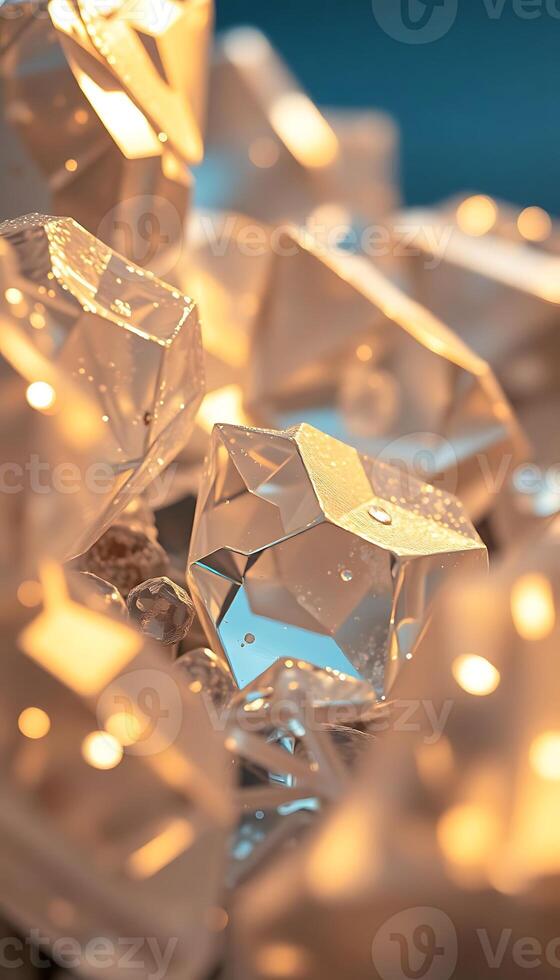 close up of a bunch of ice cubes photo