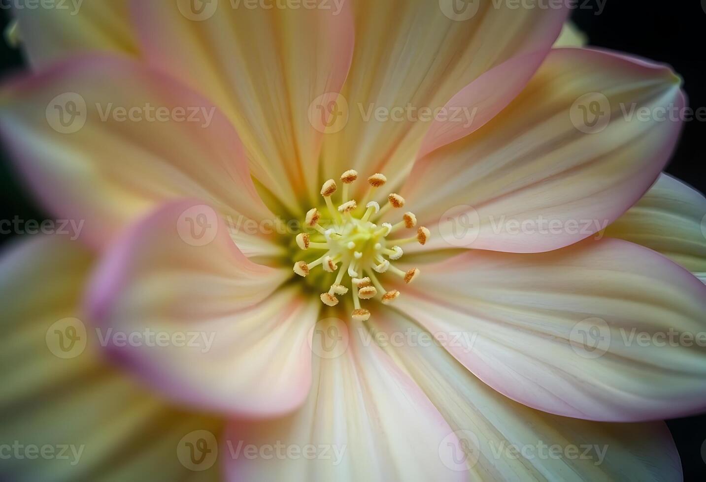 close up of a pink and yellow flower photo
