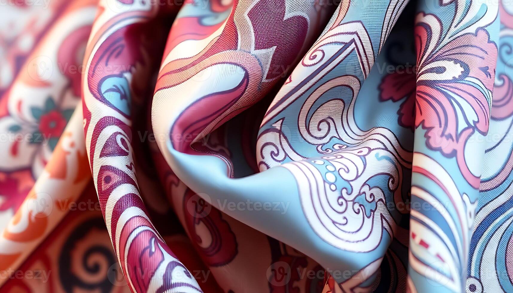 close up of a pink and blue tie photo