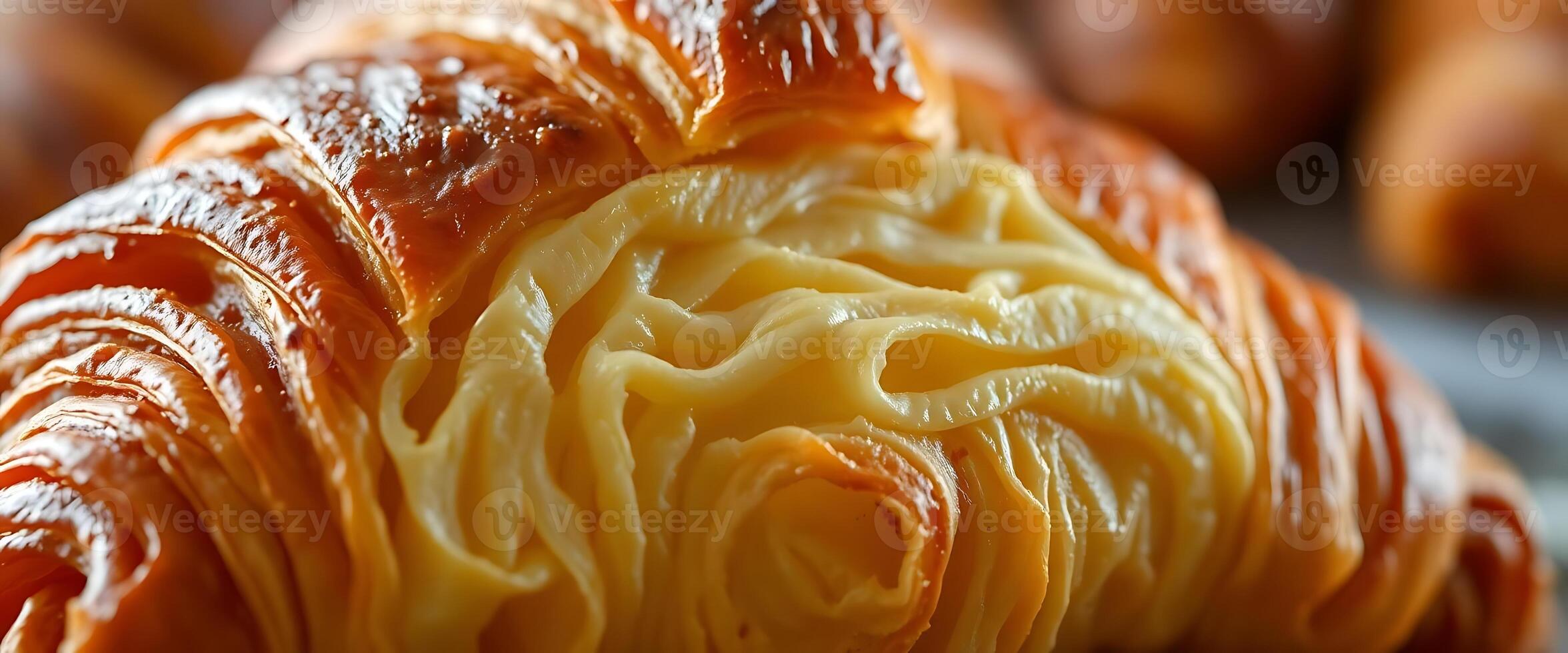 close up of a croissant on a plate photo