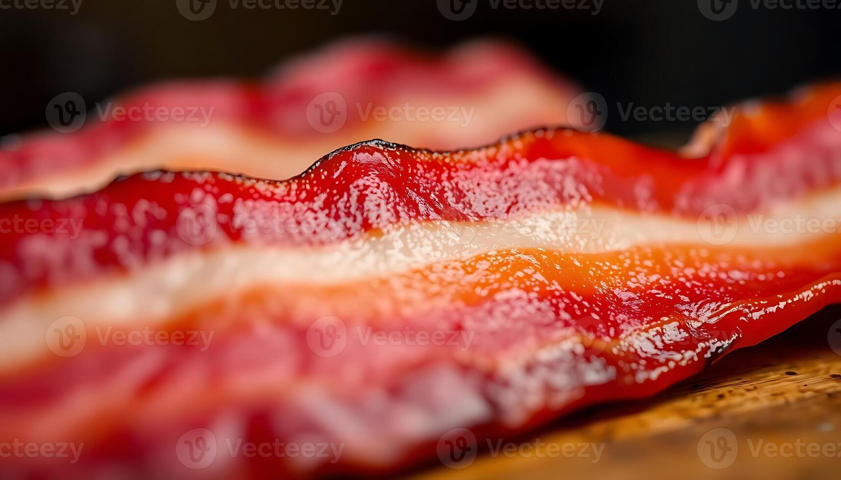 close up of bacon on a cutting board photo