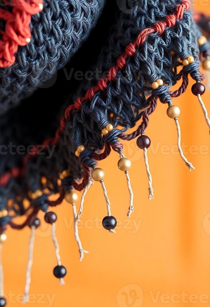 close up of a scarf on a table photo
