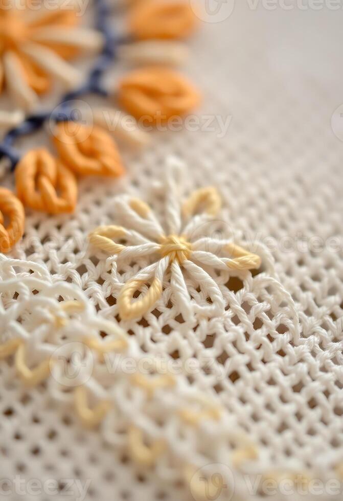 close up of a crocheted piece of cloth photo