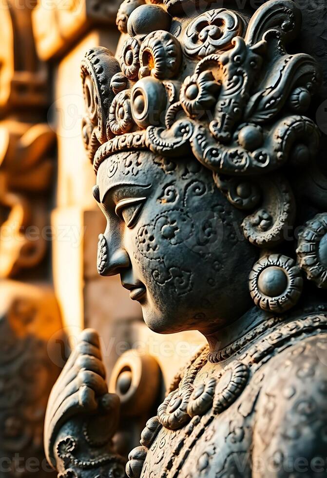 close up of a statue of a person photo