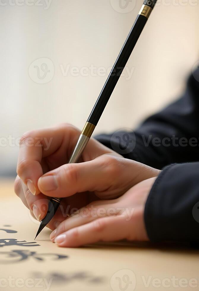 writing on a piece of paper with a pen photo