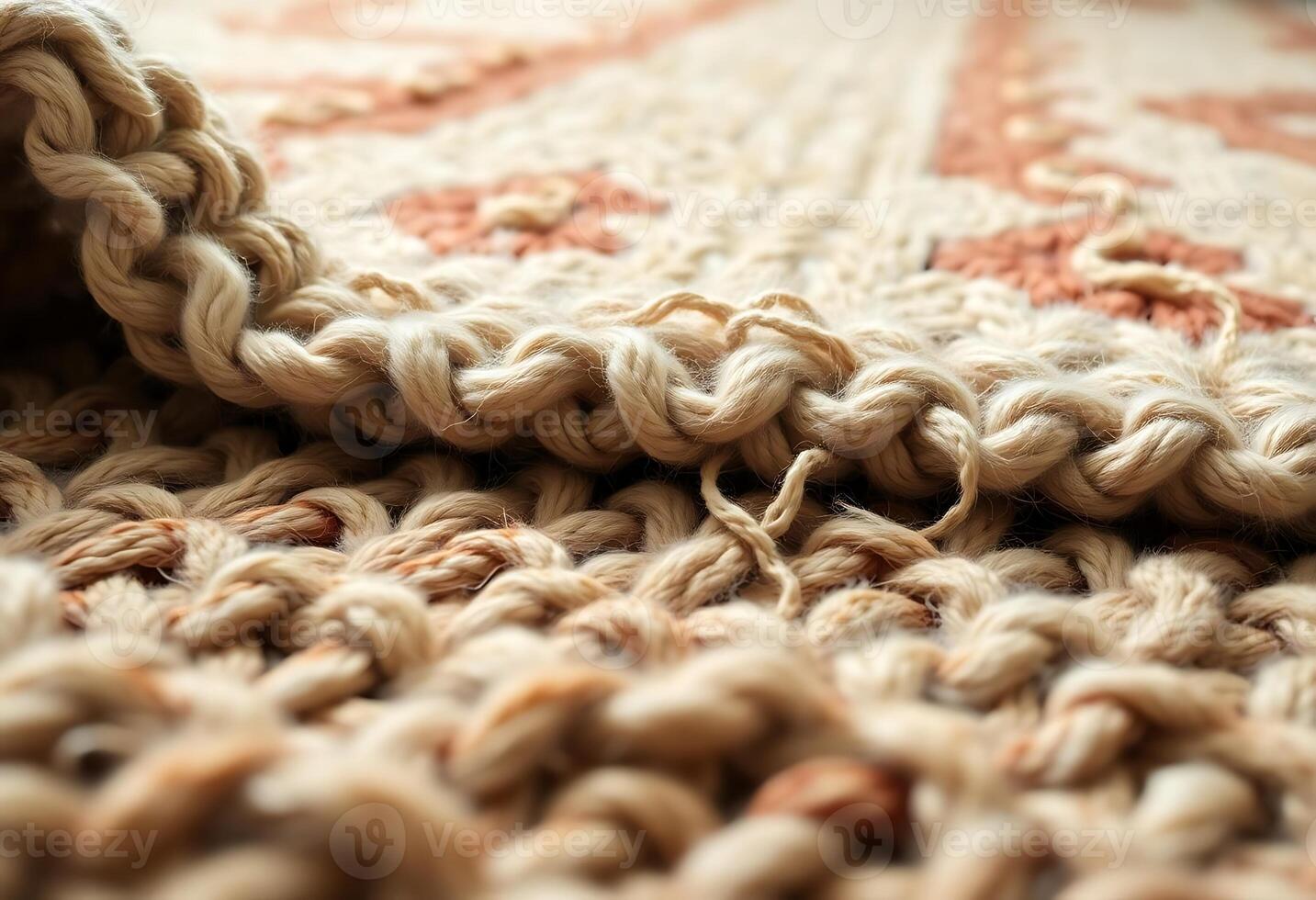 close up of a rug with a crochet pattern photo