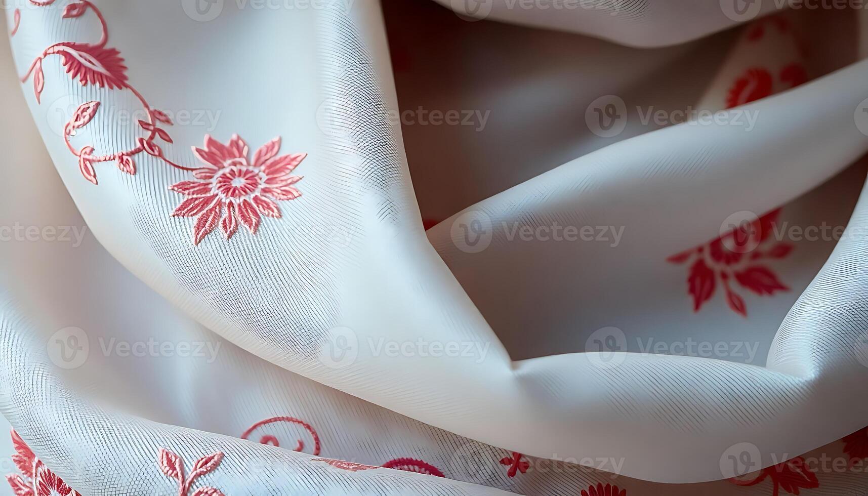 close up of a white and red scarf photo
