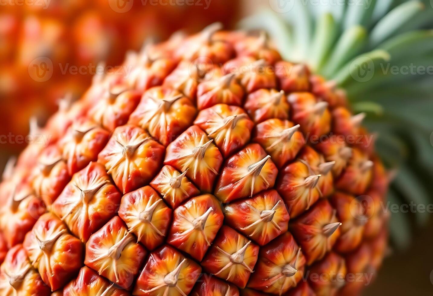 close up of a pineapple on a table photo