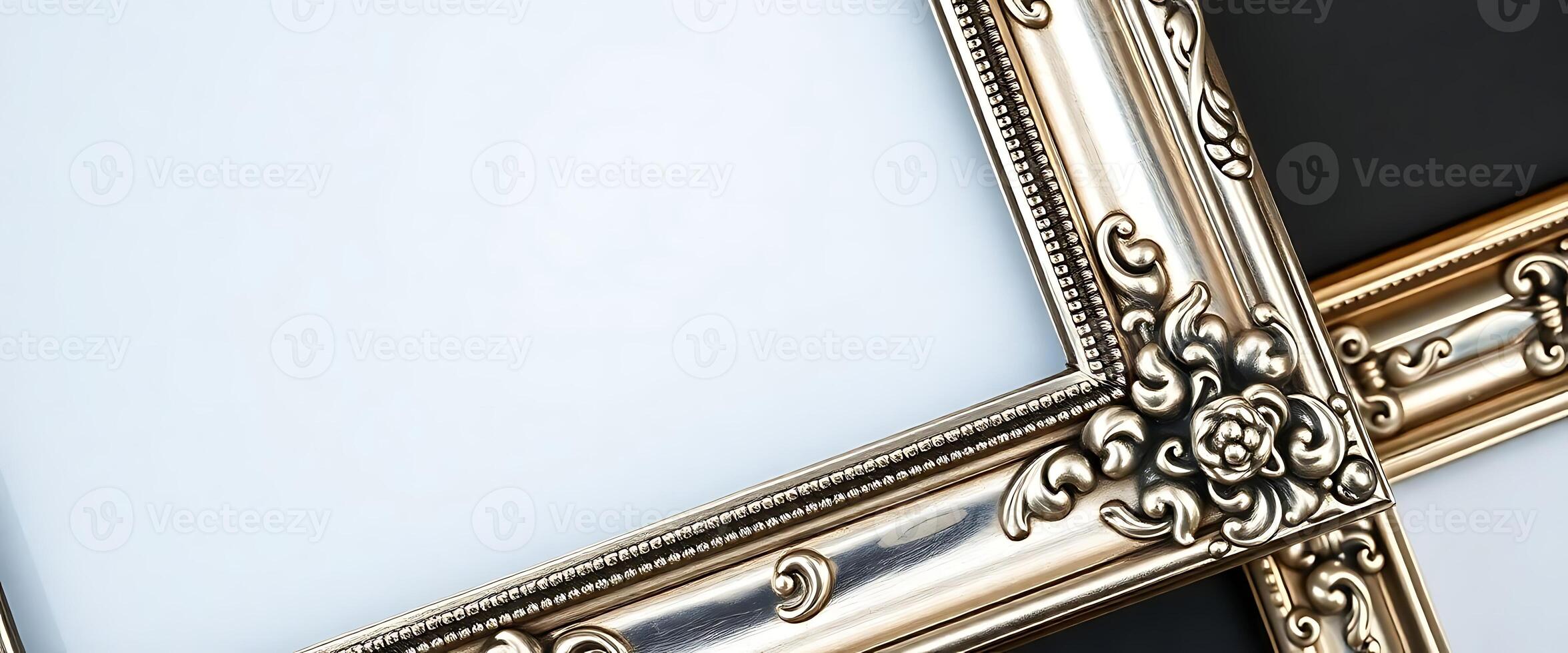 close up of a gold frame on a wall photo