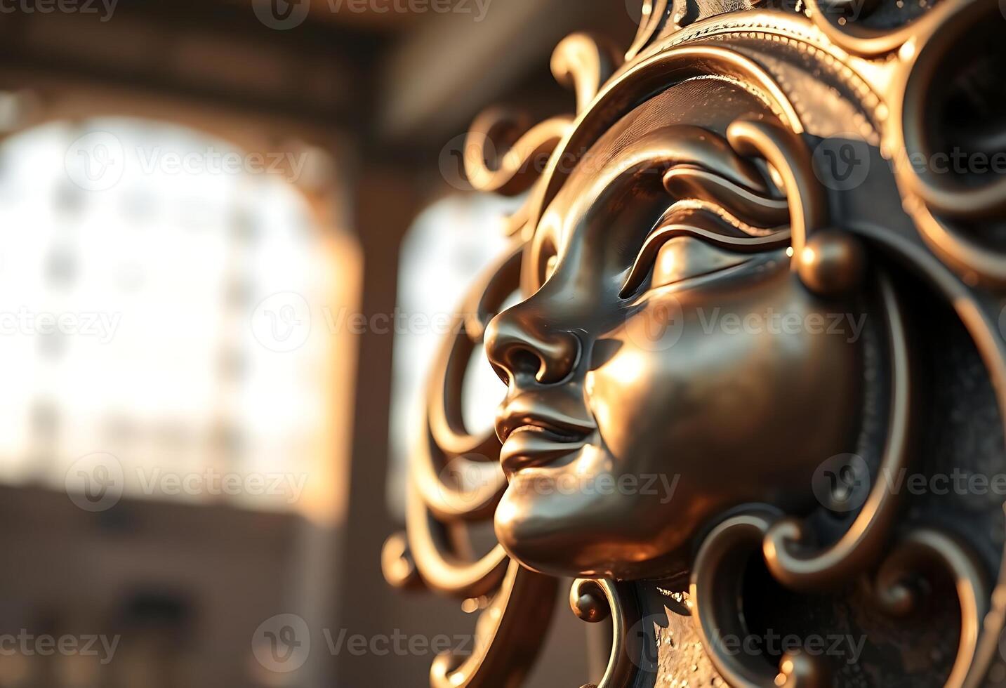 close up of a statue of a person's face photo