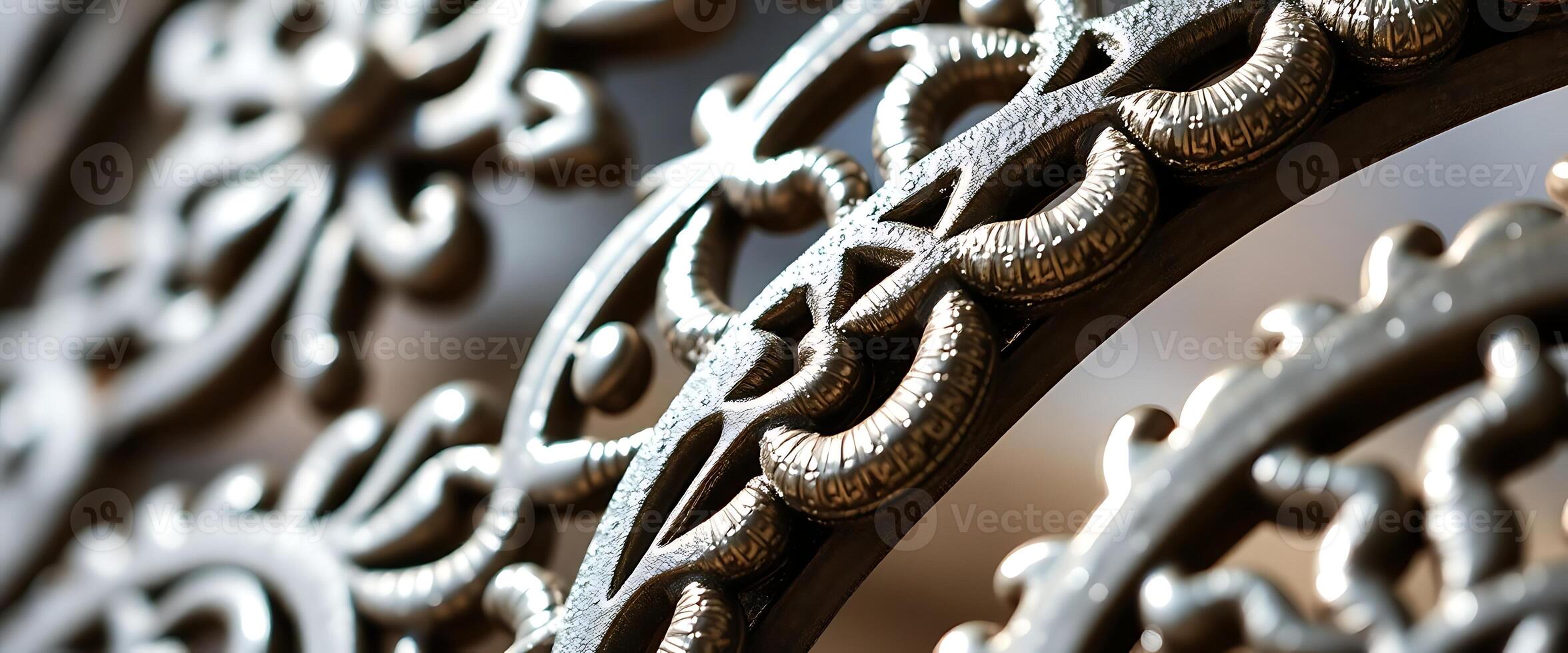 close up view of a metal fence photo