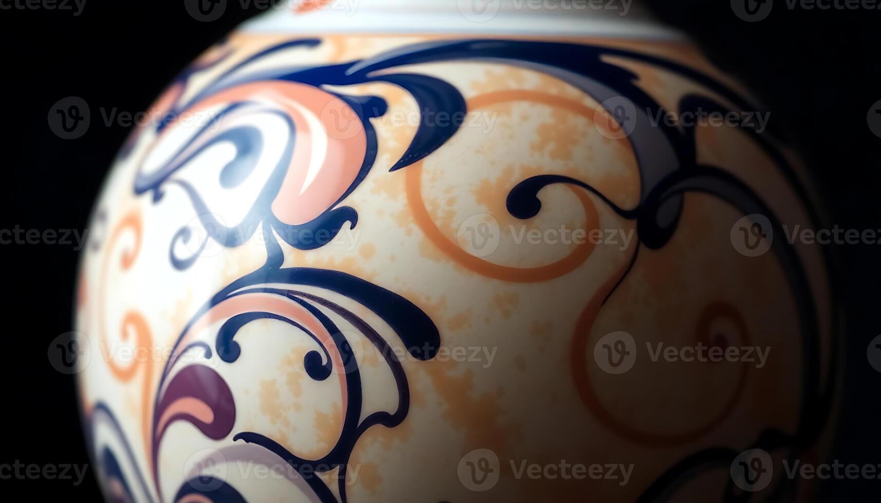 close up of a vase on a black background photo