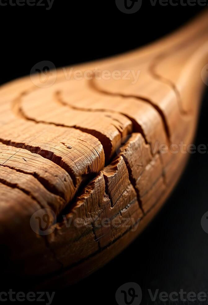 close up of a wooden object on a table photo
