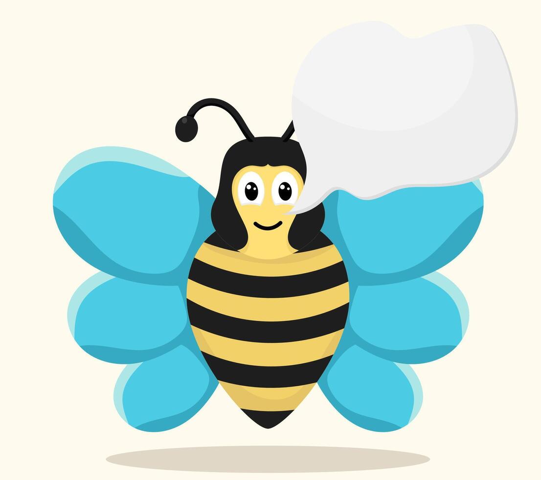 Cute Bee with Speech Bubble vector